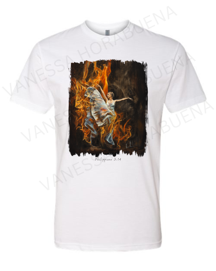 A Burning Flame Within - Unisex T-Shirt Vanessa Horabuena Short Sleeve White Small