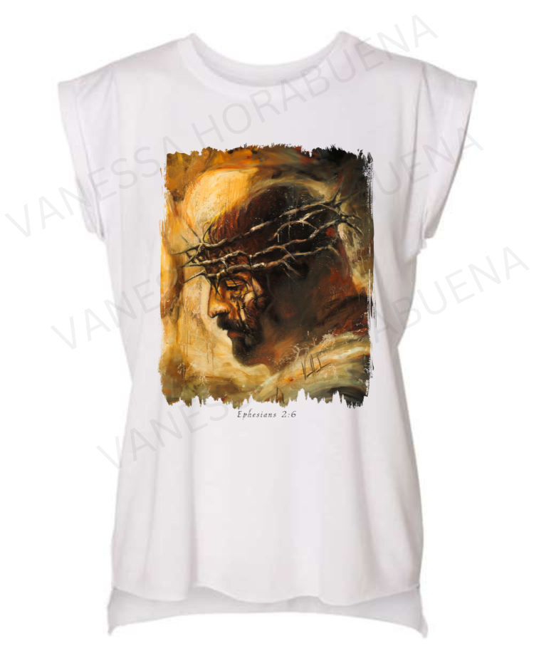 King of Glory - Ladies Rolled Sleeve Muscle T-Shirt