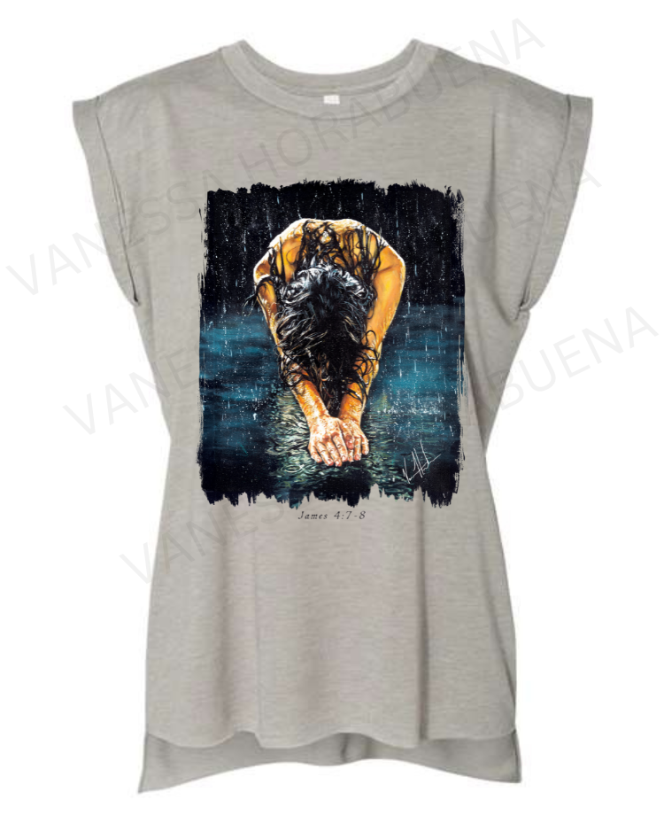 The Art of Surrender - Ladies Rolled Sleeve Muscle T-Shirt