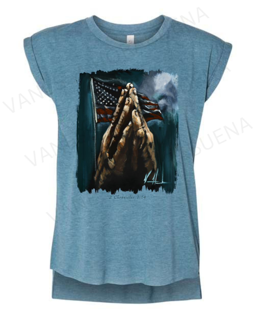 Heal Our Land - Ladies Rolled Sleeve Muscle T-Shirt