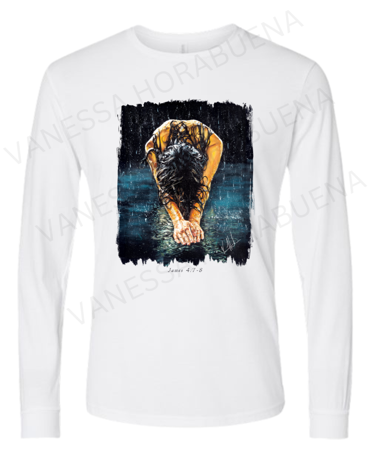 The Art of Surrender - Unisex T-Shirt Vanessa Horabuena Long Sleeve White Small