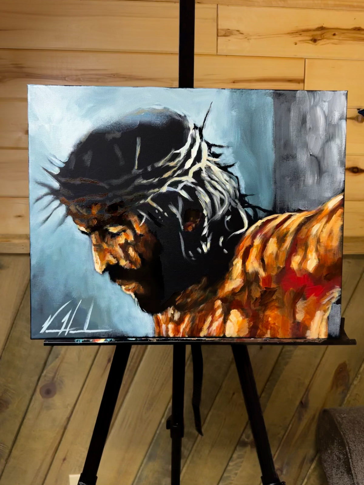 By His Wounds, We Are Healed - 16”x20” Original Acrylic Painting