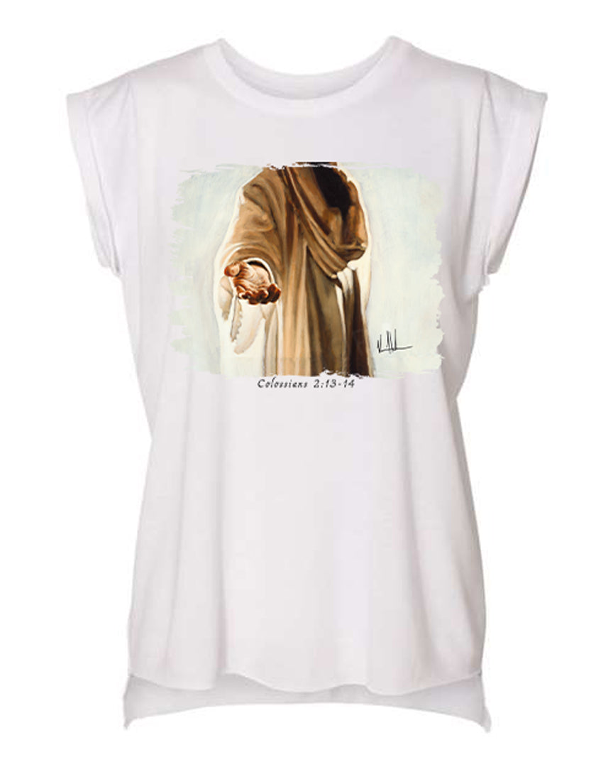 Beckoning - Ladies Rolled Sleeve Muscle T-Shirt