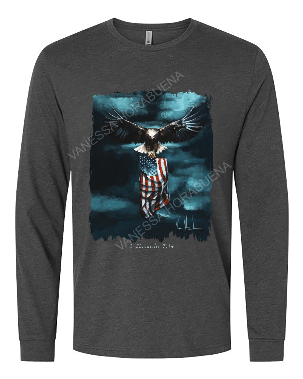 Revive Our Nation - Unisex T-Shirt Vanessa Horabuena Long Sleeve Charcoal Small