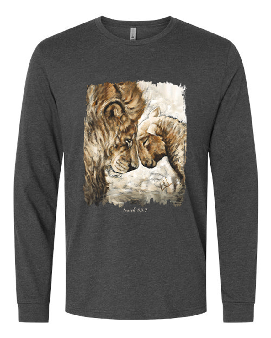 Compassion of a King (White) - Unisex T-Shirt Vanessa Horabuena Long Sleeve Charcoal Small