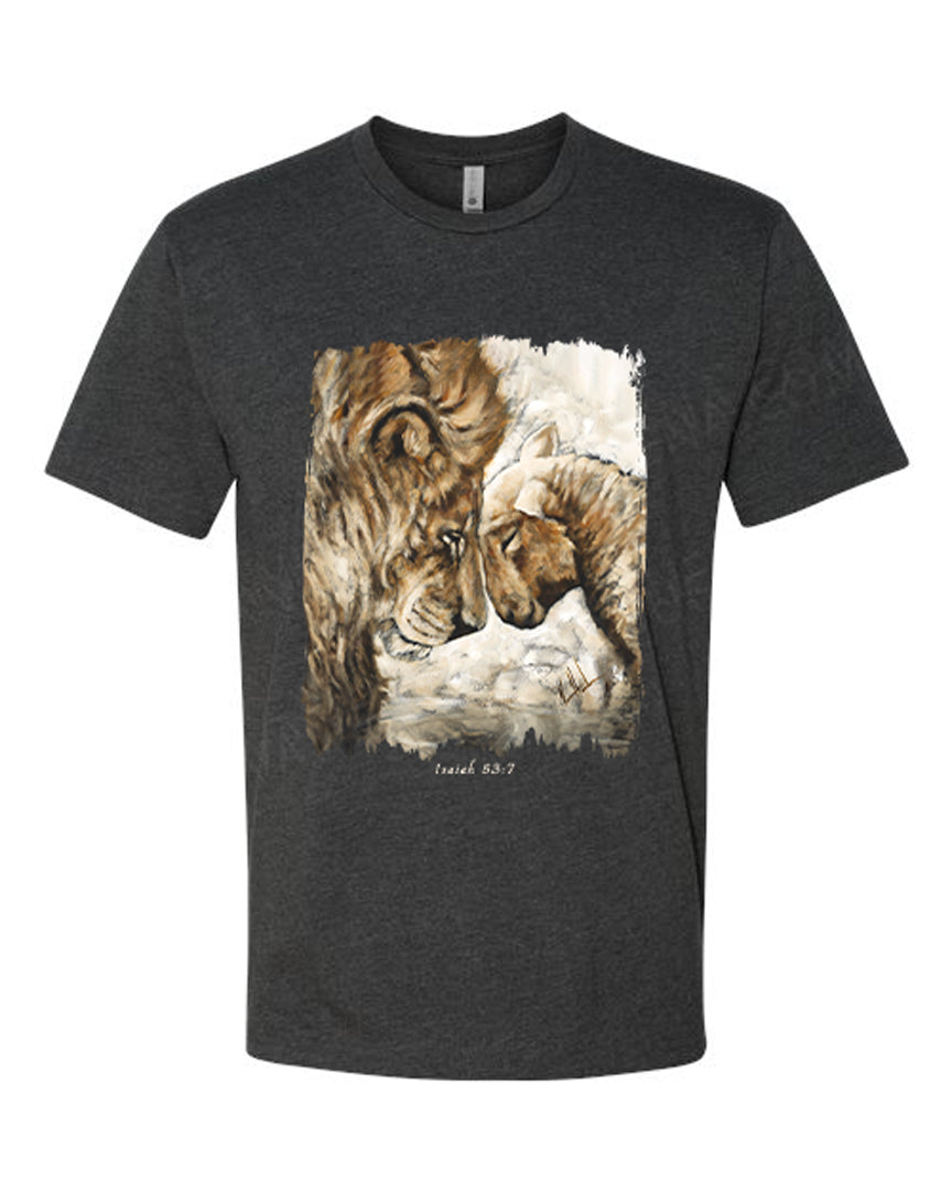 Compassion of a King (White) - Unisex T-Shirt Vanessa Horabuena Short Sleeve Charcoal Small