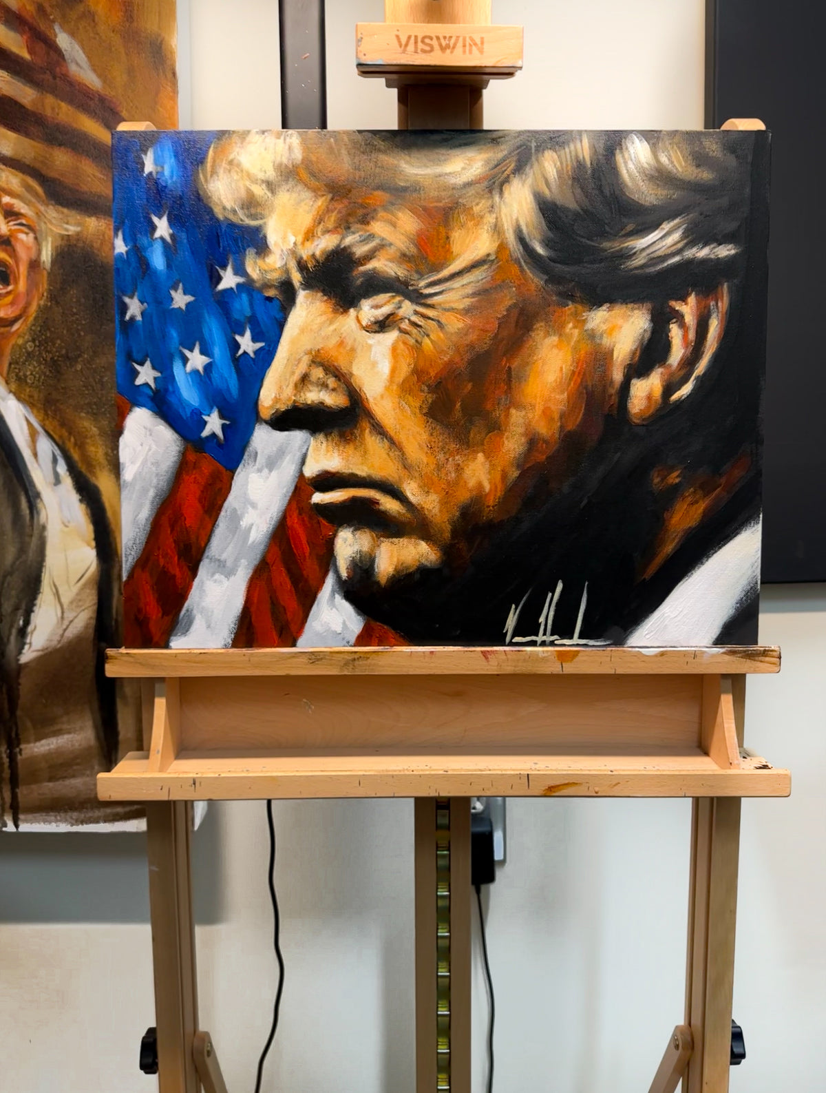 Donald Trump Portrait - The Fight for America - 16”x20” Original Acrylic Painting