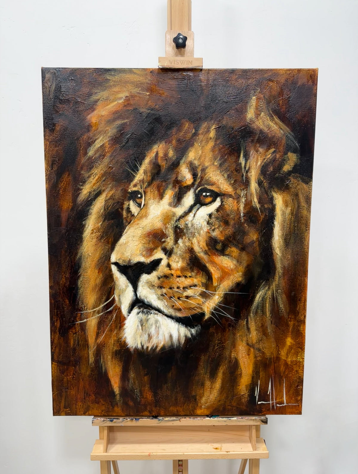 Majestic Lion - 30”x40” Original Acrylic Painting