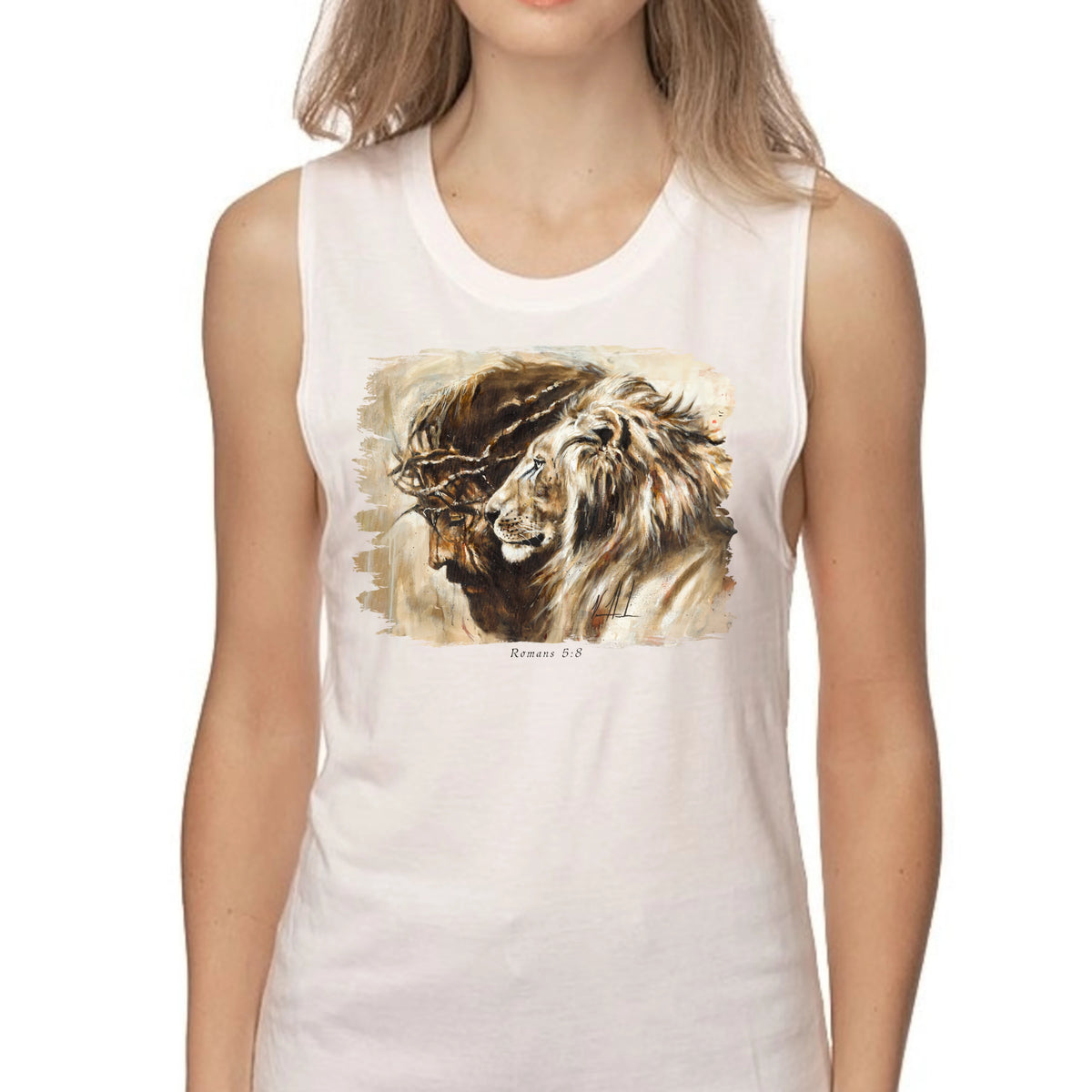 Heaven's Grace - Women's Tank Top (Organic Bamboo) Vanessa Horabuena Short Sleeve Frost (White) XS
