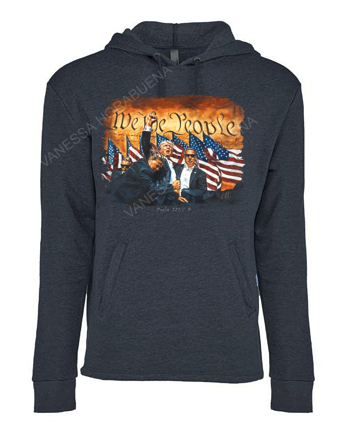 Fight For America - Unisex Hoodie Vanessa Horabuena Midnight Navy Blue Small