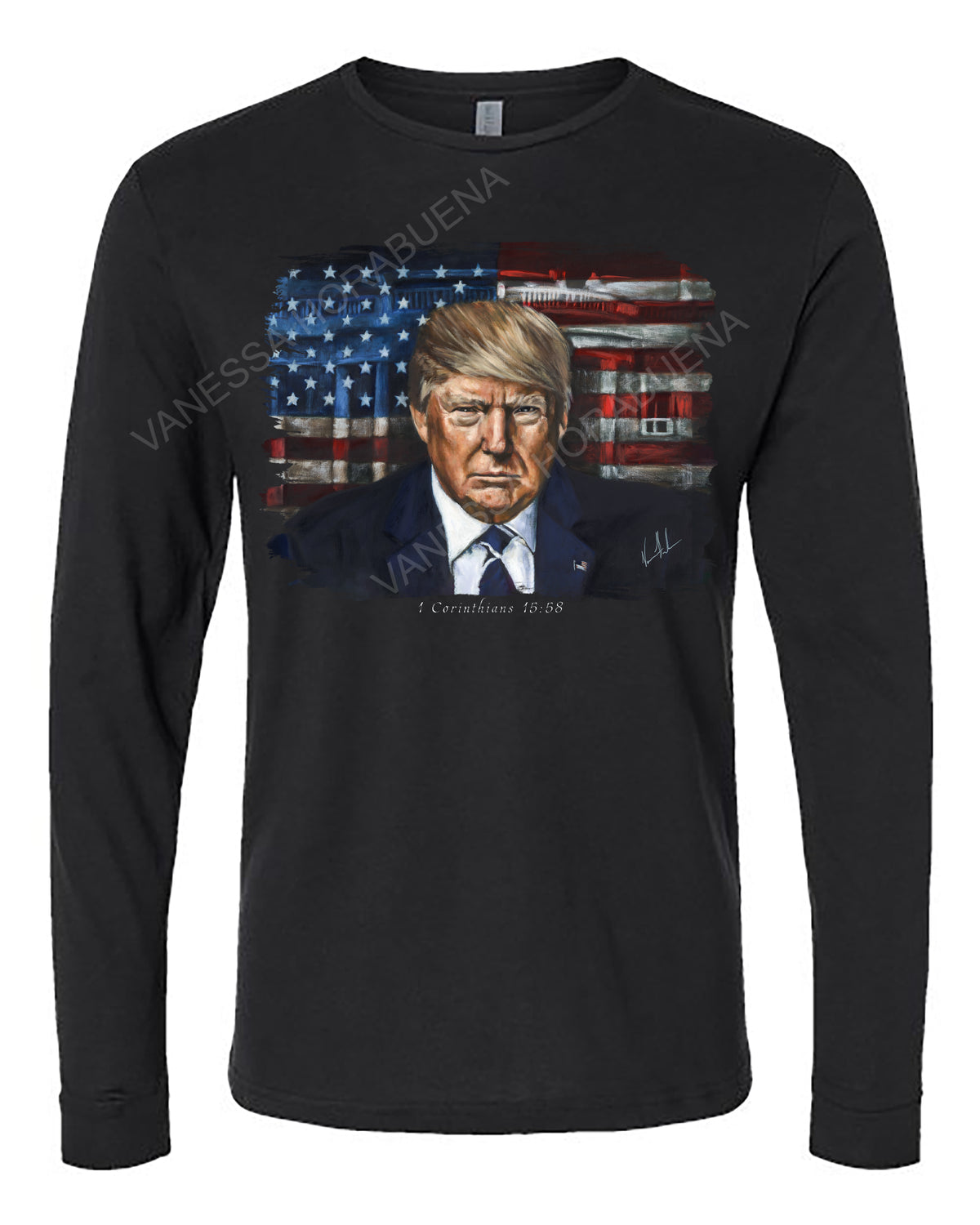 Commander in Chief - Unisex T-Shirt Vanessa Horabuena Long Sleeve Black Small