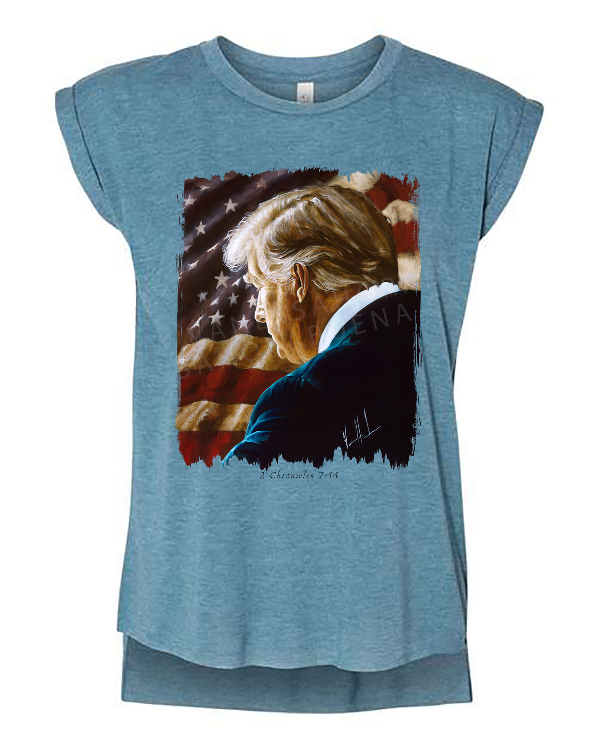 Prayers for Our Nation - Ladies Rolled Sleeve Muscle T-Shirt