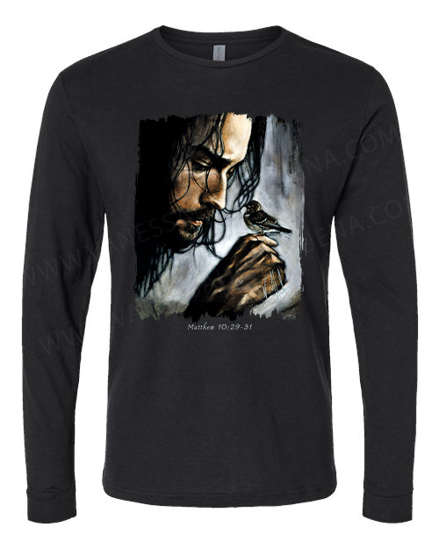 Watcher of the Sparrow - Unisex T-Shirt Vanessa Horabuena Long Sleeve Black Small