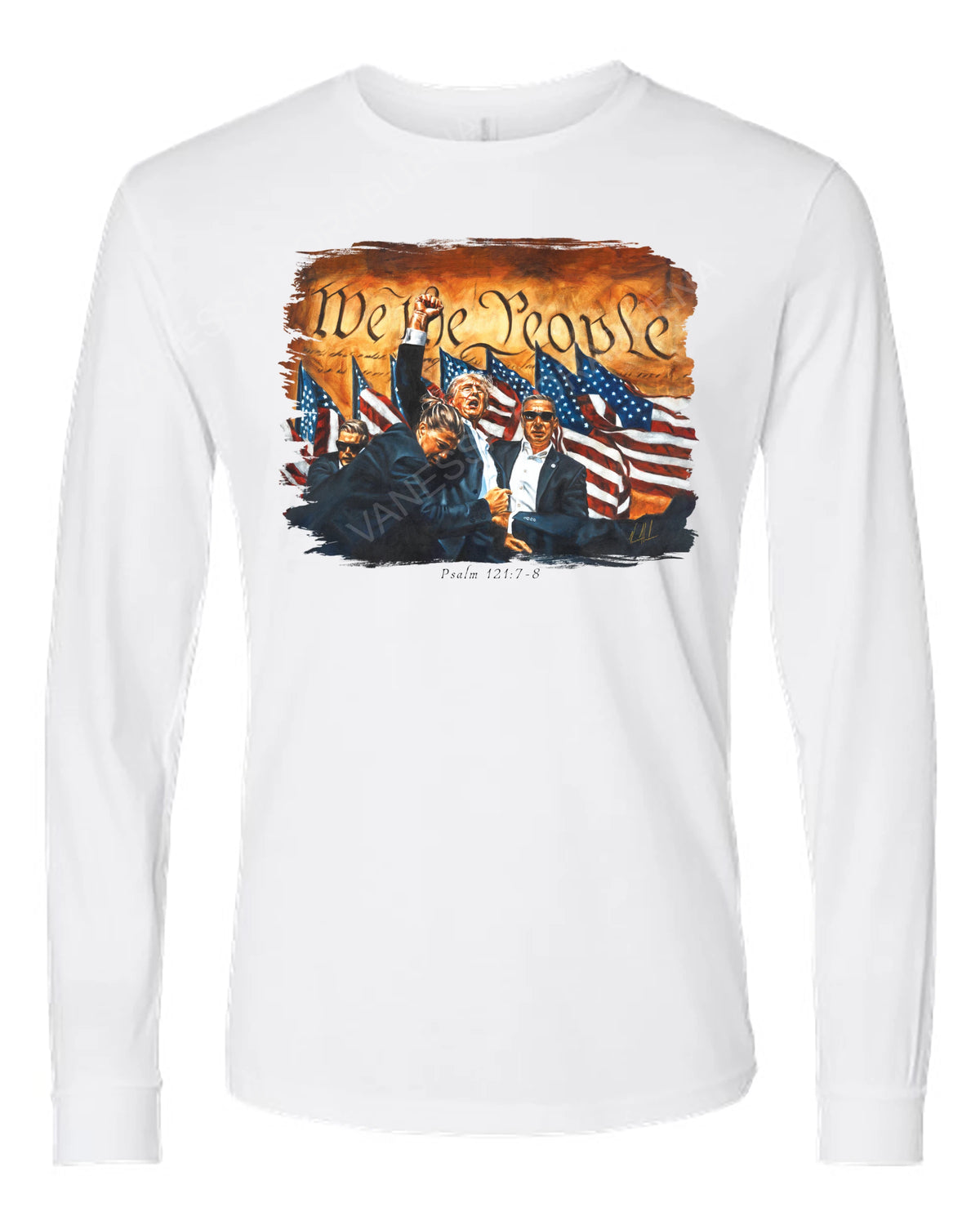 Fight For America - Unisex T-Shirt Vanessa Horabuena Long Sleeve White Small