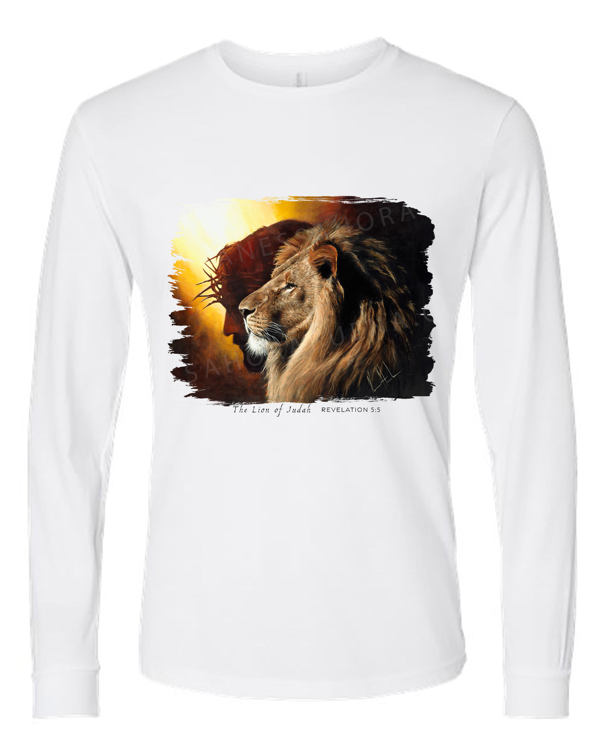 The Lion of Judah - Unisex T-Shirt Vanessa Horabuena Long Sleeve White Small