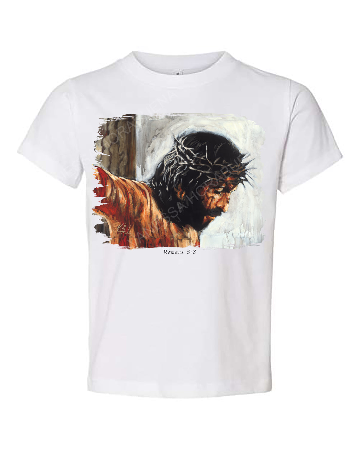 By His Wounds We Are Healed (White Background) - Kids T-Shirt