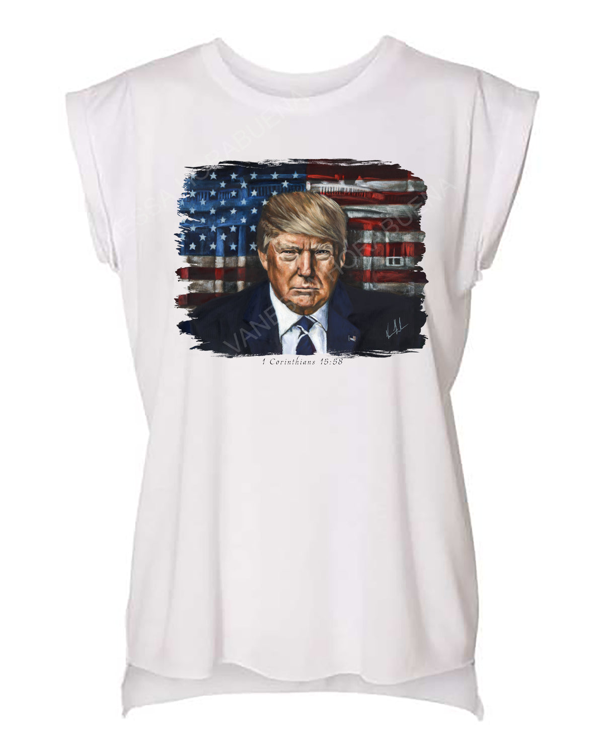 Commander in Chief - Ladies Rolled Sleeve Muscle T-Shirt