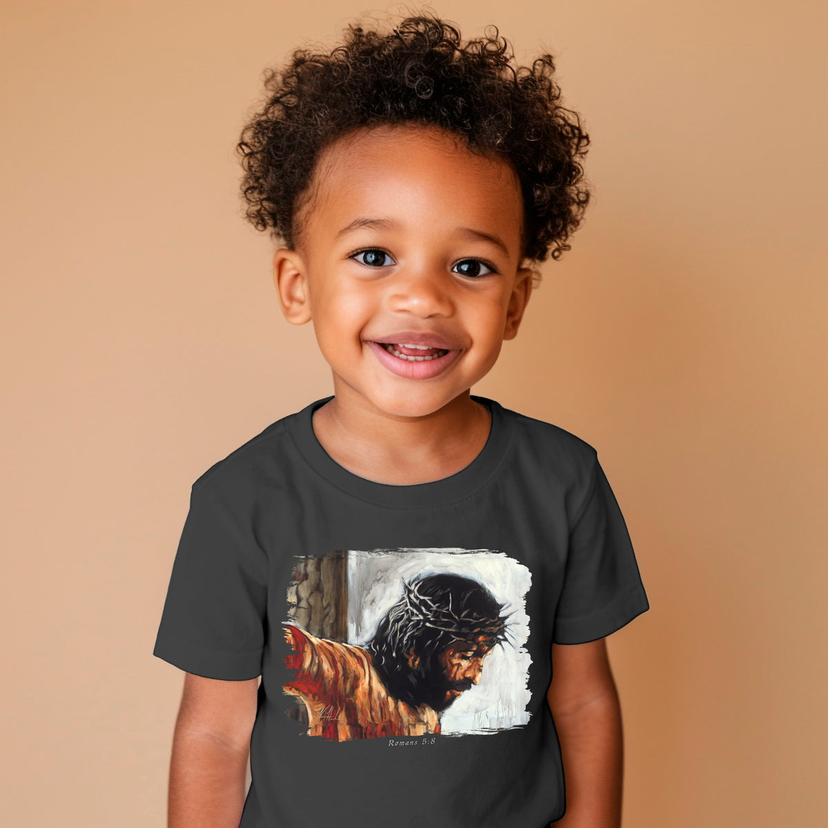 By His Wounds We Are Healed (White Background) - Kids T-Shirt Vanessa Horabuena