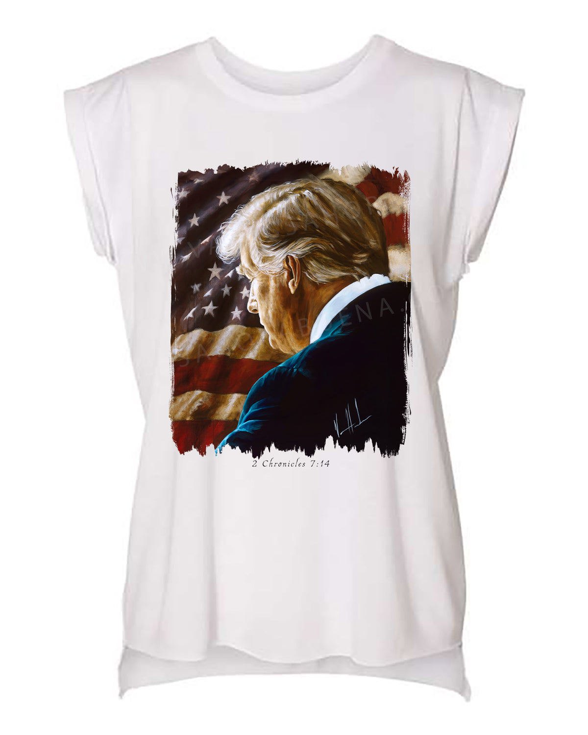 Prayers for Our Nation - Ladies Rolled Sleeve Muscle T-Shirt